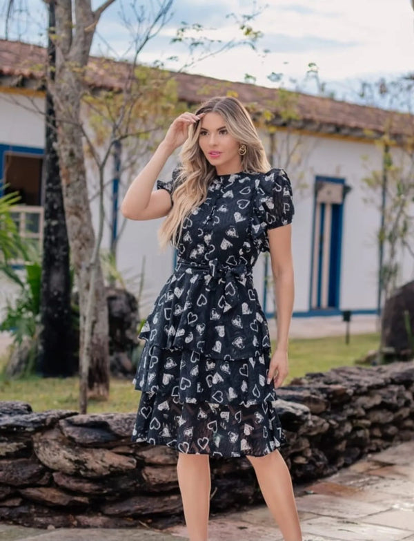 VESTIDO PRETO PARISA - CHIFFON Preto